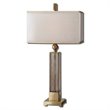 Allora 1-Light Glass and Metal Table Lamp in Amber