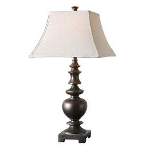 allora 1-light poly and metal table lamp in bronze