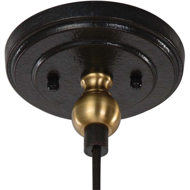 Allora 1-Light Metal Pendant in Hammered Antique Brass