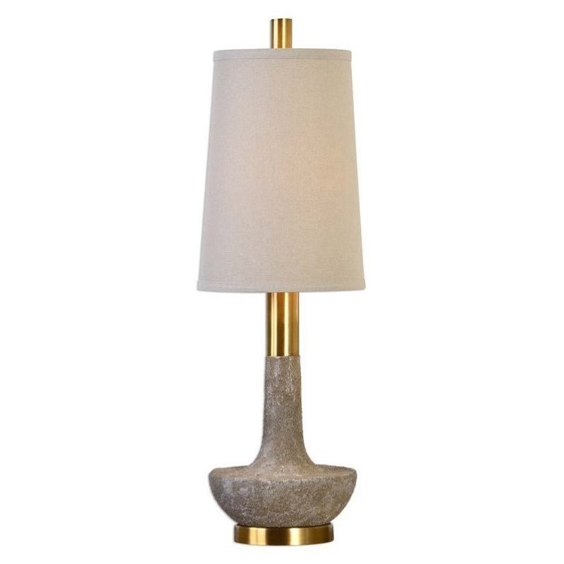 Allora 1-Light Resin and Steel Buffet Lamp in Stone Ivory