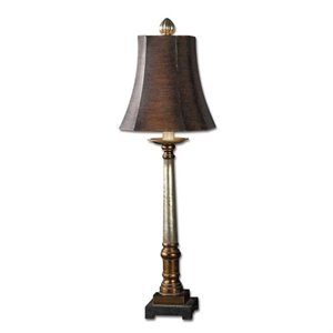 allora 1-light resin buffet lamp in warm bronze and silver
