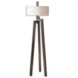 Allora 2-Light Modern Metal Floor Lamp in Antiqued Bronze with Gold