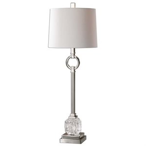 allora 1-light glass and metal buffet lamp in polished nickel plated