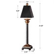 Allora 1-Light Resin Buffet Lamp in Matte Black and Washed Gray Glaze