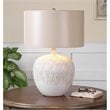Allora 1-Light Textured Ceramic and Metal Lamp in Distressed Aged Ivory Glaze