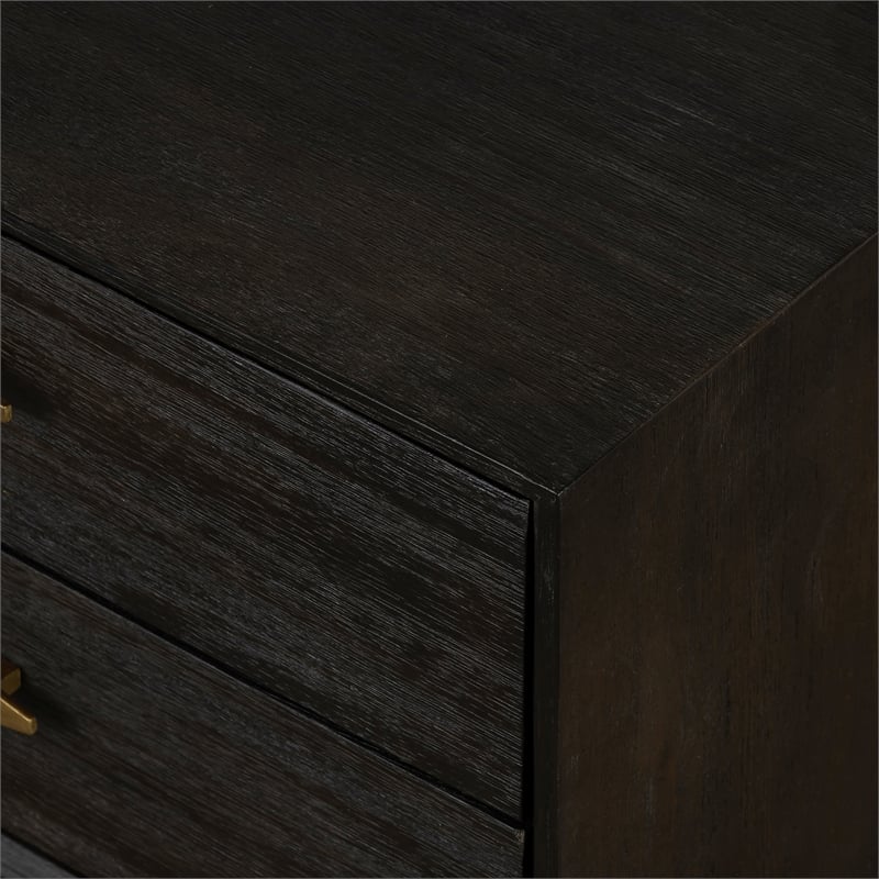 Allora Mid-Century 2 Drawer Nightstand in Brown