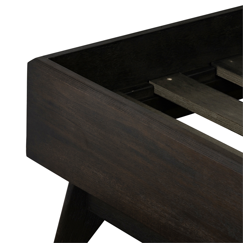 Allora Mid-Century Platform Queen Bed in Espresso