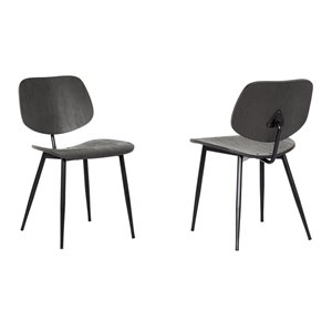 Allora Wood Dining Accent Chairs in Black (Set of 2)