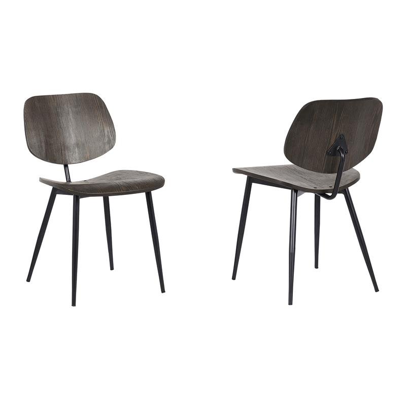 Allora Wood Dining Accent Chairs in Black (Set of 2)