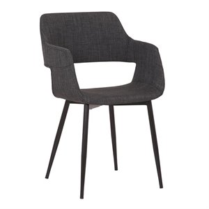 Allora Open Back Dining Accent Chair in Charcoal Gray