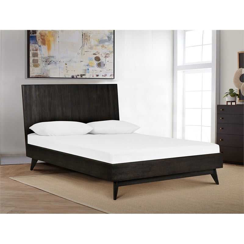 Allora 3-Piece Modern Wood Queen Bedroom Set in Brushed Brown/Gray/Antique Brass