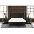 Allora 3-Piece Modern Wood Queen Bedroom Set in Brushed Brown/Gray/Antique Brass