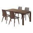 Allora 5-Piece Modern Wood Dining Set w/ Veneer Top in Walnut