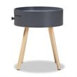 Allora Modern 1-Drawer Wood End Table in Gray