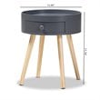Allora Modern 1-Drawer Wood End Table in Gray