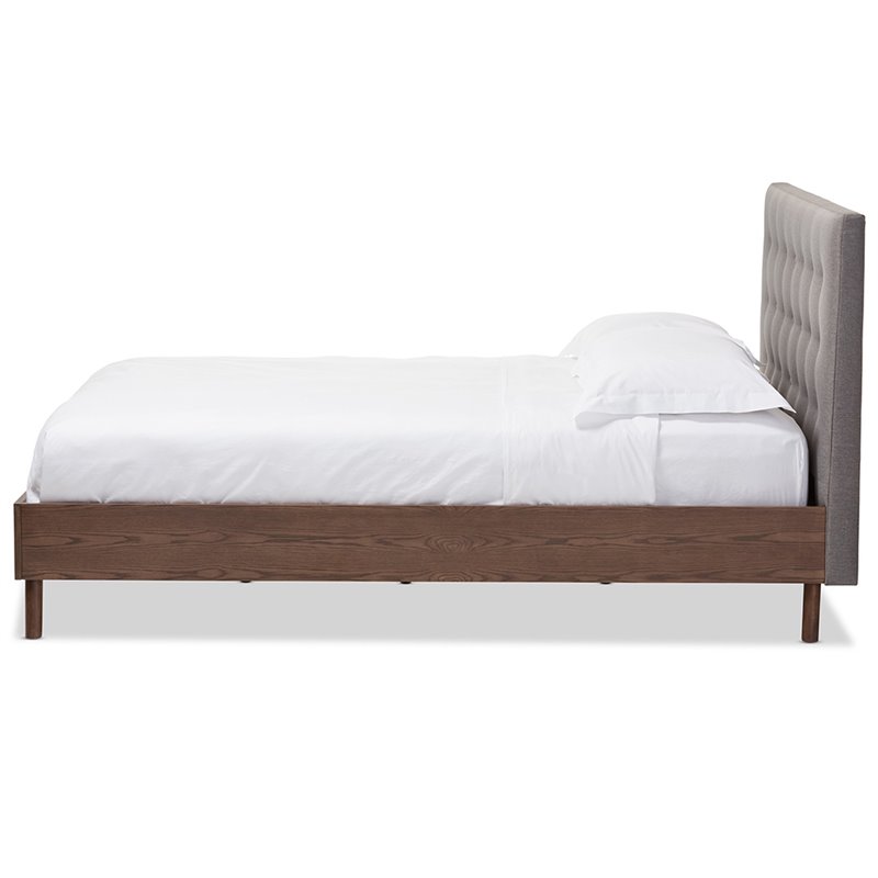 Allora Tufted Full Panel Platform Bed in Gray
