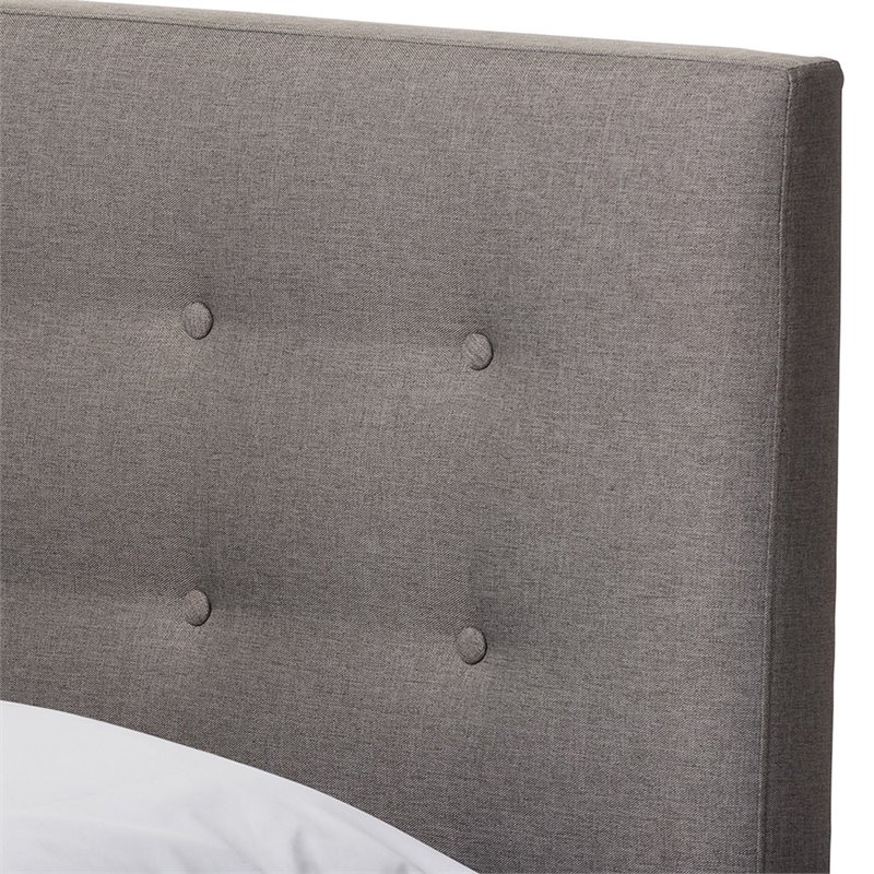 Allora Tufted Full Panel Platform Bed in Gray