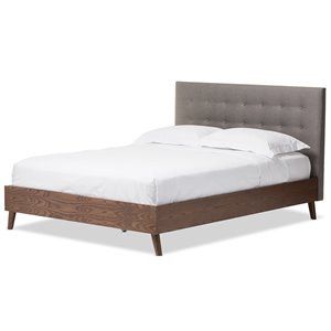 Allora Tufted Panel Platform Bed in Gray