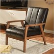 Allora Faux Leather Accent Chair in Dark Brown and Walnut