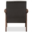 Allora 3 Piece Faux Leather Sofa Set in Brown and Walnut