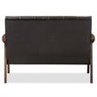 Allora 3 Piece Faux Leather Sofa Set in Brown and Walnut