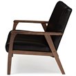 Allora 3 Piece Faux Leather Sofa Set in Brown and Walnut