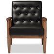 Allora Faux Leather Tufted Reception Chair in Black