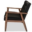 Allora Faux Leather Tufted Reception Chair in Black