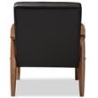 Allora Faux Leather Tufted Reception Chair in Black