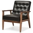Allora Faux Leather Tufted Reception Chair in Black