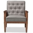 Allora Tufted Reception Chair in Gray and Brown