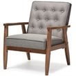 Allora Tufted Reception Chair in Gray and Brown