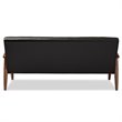 Allora Faux Leather Tufted Sofa in Black