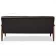 Allora Faux Leather Tufted Sofa in Brown