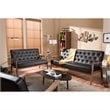 Allora Faux Leather Tufted Sofa in Brown