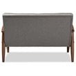 Allora Tufted Loveseat in Gray and Walnut