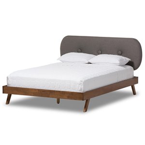 Allora Tufted Platform Bed in Gray