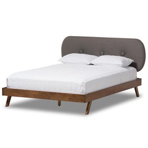 Allora Tufted Platform Bed in Gray