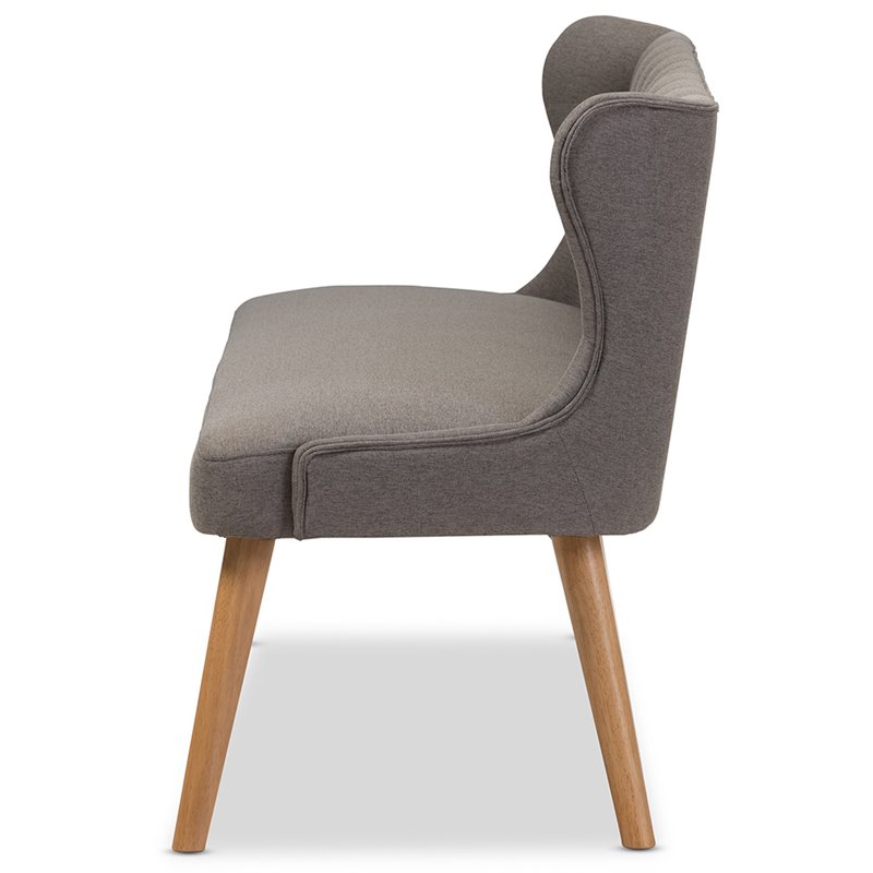 Allora Tufted Wingback Sofa in Gray and Light Brown