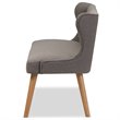 Allora Tufted Wingback Sofa in Gray and Light Brown