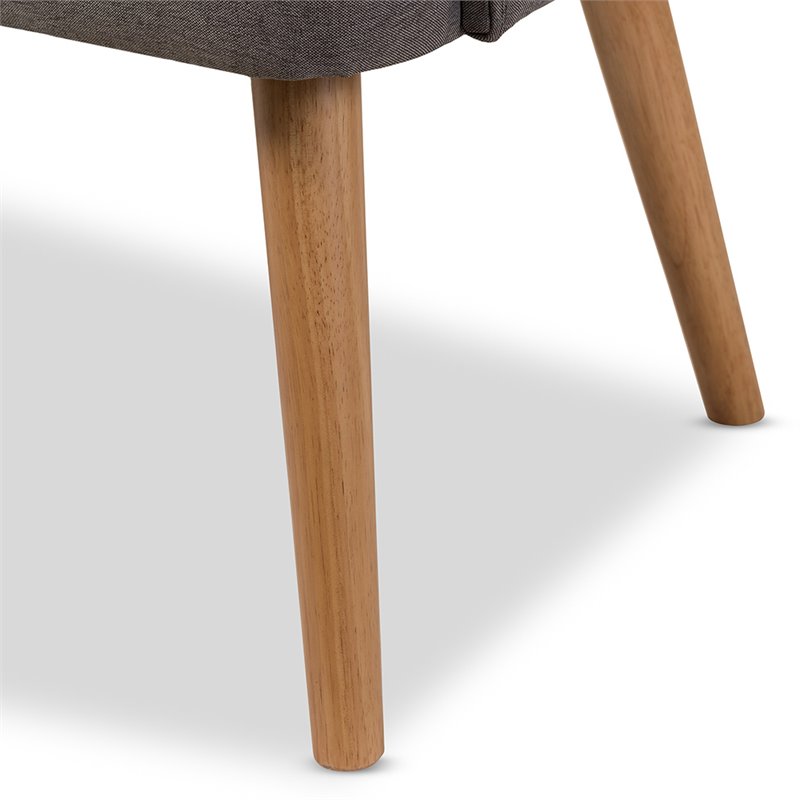 Allora Tufted Wingback Sofa in Gray and Light Brown