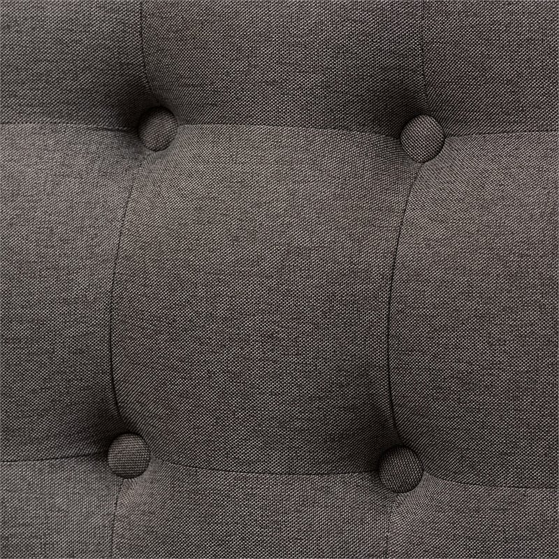 Allora Tufted Wingback Sofa in Gray and Light Brown