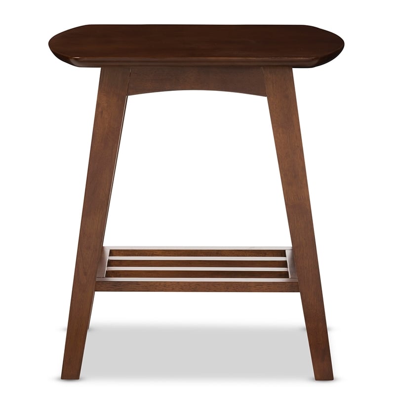 Allora Transitional End Table in Dark Walnut