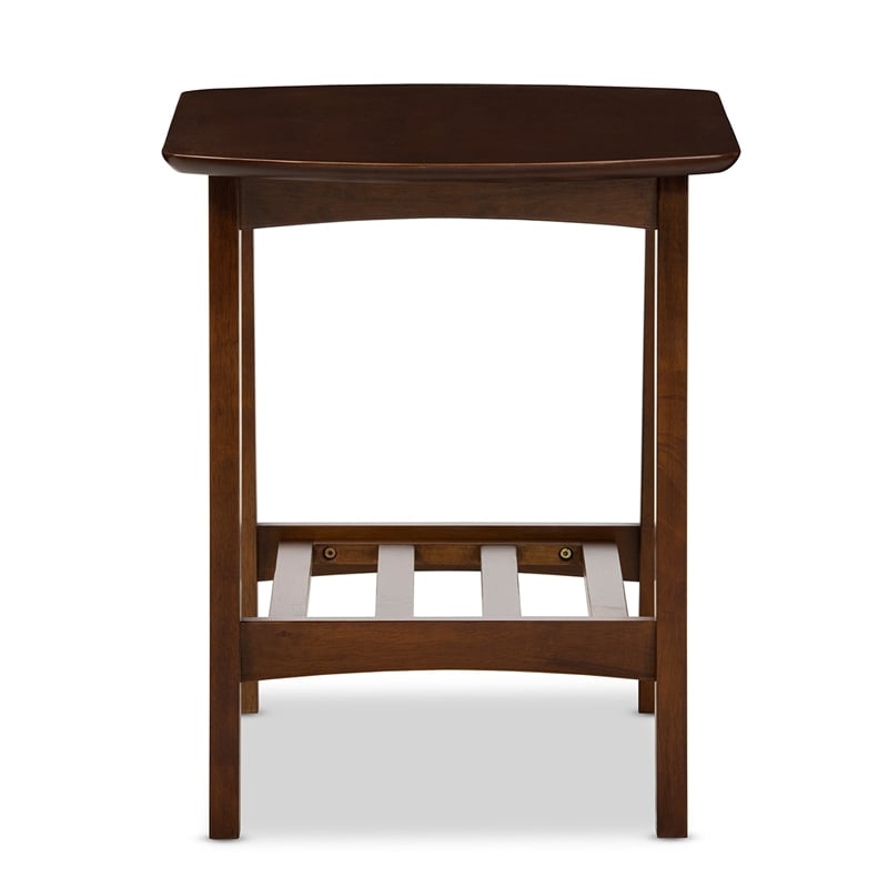 Allora Transitional End Table in Dark Walnut