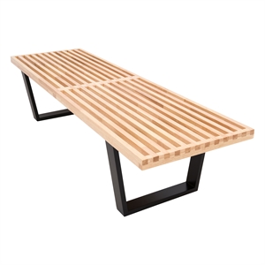 allora mid-century platform wood bench in natural