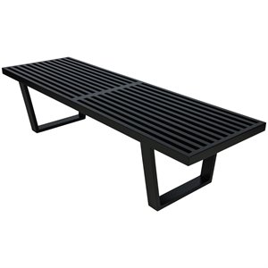 allora mid-century platform bench in black