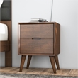 Allora Mid-Century Modern Solid Wood 2-drawer Night Stand in Brown