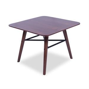 allora mid-century modern wood end table in brown walnut