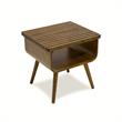 Allora Solid Wood Rectangular End Table in Dark Walnut Brown