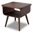 Allora Solid Wood Rectangular End Table in Dark Walnut Brown